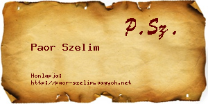Paor Szelim névjegykártya